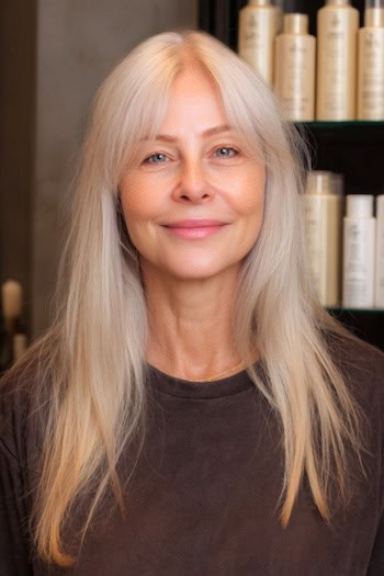 Long Fine Hair With Wispy Curtain Bangs Hairstyle
