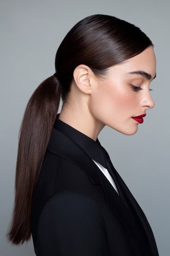 Straight Long Low Ponytail Hairstyle