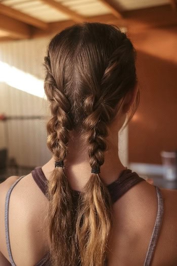 Double Braided Low Ponytail Hairstyle