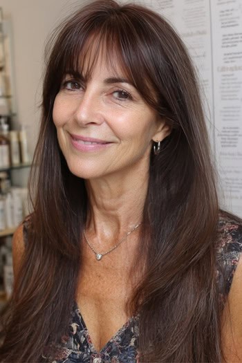 Long Fine Hair With Wispy Bangs Hairstyle