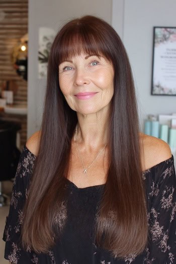 Long Hair With Bangs Hairstyle