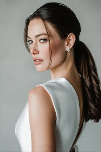 Low Ponytail with Face Framing Pieces Hairstyle