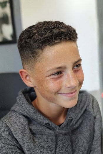 Curls with Low Fade Haircut
