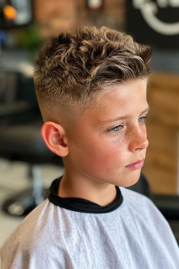 Textured Top with Fade Haircut