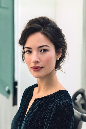 Soft Updo with Loose Tendrils Hairstyle
