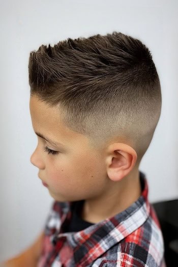 Spiky Textured Top with Mid Skin Fade Boys Haircut