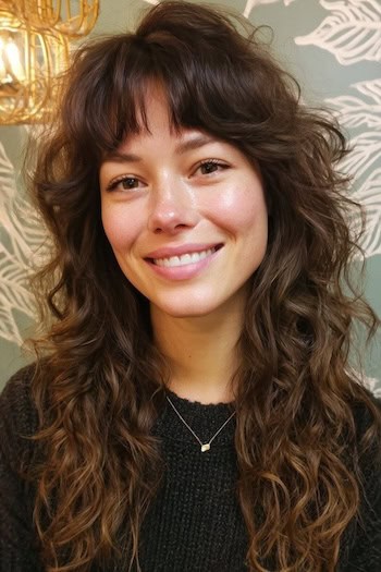 Shaggy Layers with Fringe Hairstyle