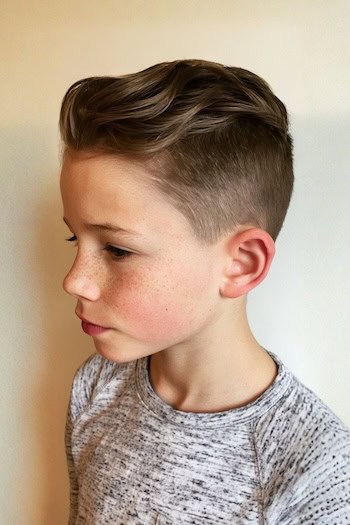 Slick Back with Fade Boys Haircut