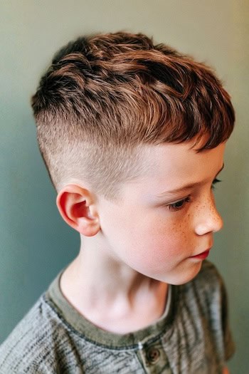 Textured Crop with High Skin Fade Boys Haircut