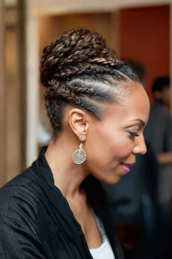 Cornrow Bun Updo Hairstyle