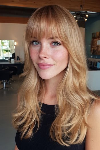 Soft Waves with Bangs Hairstyle