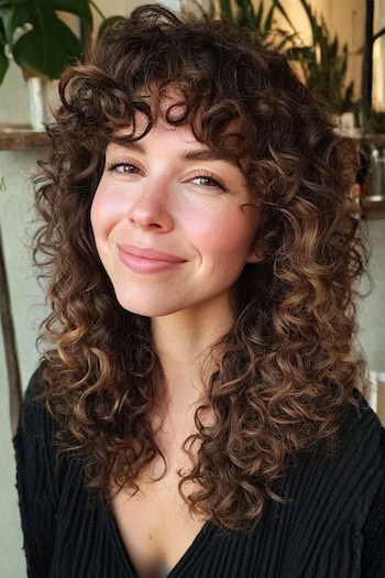 Curls with Bangs Hairstyle