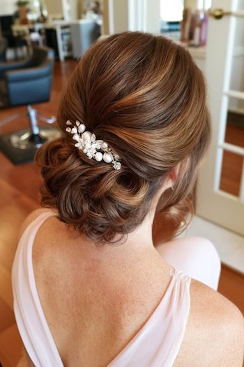 Embellished Low Updo Hairstyle