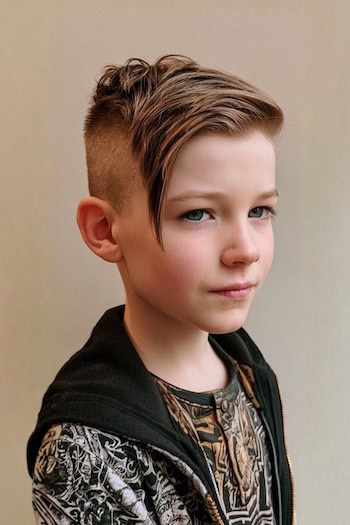 Angled Fringe with High Fade Haircut