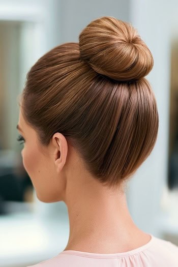 High Donut Bun Hairstyle