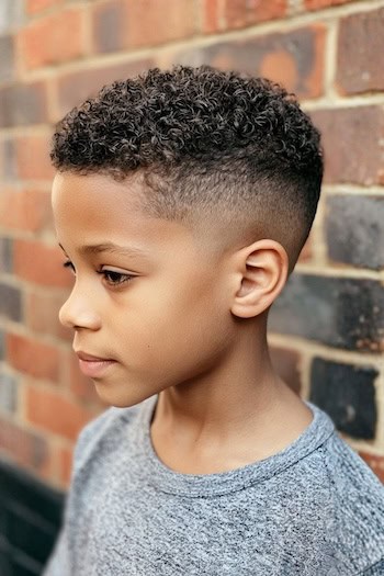 Cropped Curl Mid Fade Haircut