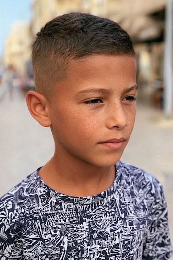 Short Wavy Crop with High Skin Fade Boys Haircut