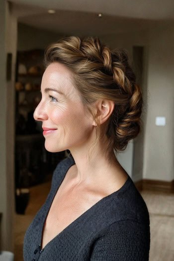 Twisted Halo Braid Hairstyle