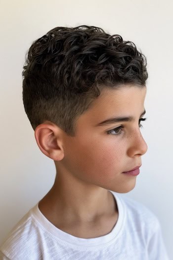 Wavy Crop with Mid Fade Haircut