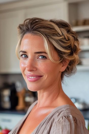 Boho Side Braid Updo Hairstyle