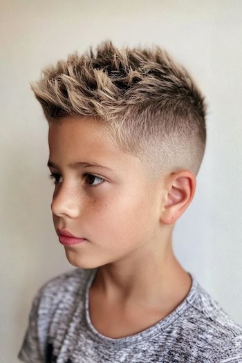 Spiky Bleached Tips with Fade Boys Haircut