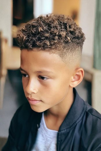 Curly Top High Fade Haircut