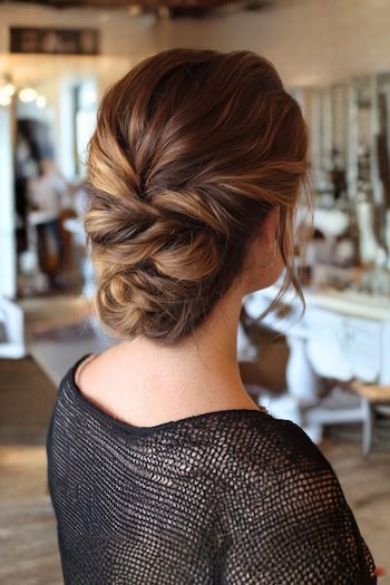 Twisted Low Updo Hairstyle
