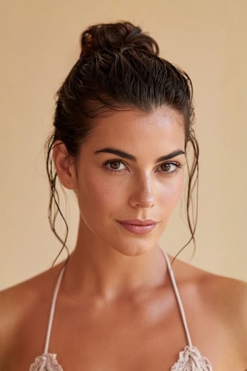 Wet Look Bun Hairstyle