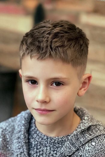 French Crop with Short Fringe and Fade Haircut