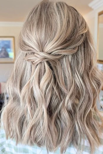 Half-Up Half-Down Beachy Waves Hairstyle