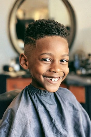 Sharp Line Curly Fade Haircut