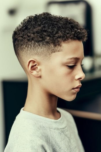 Cropped Curls with Fade Haircut