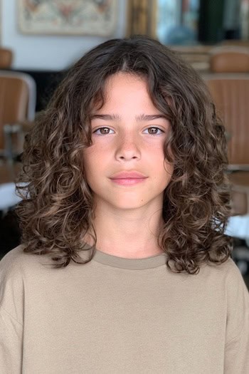 Shoulder-Length Curly Haircut for Boys