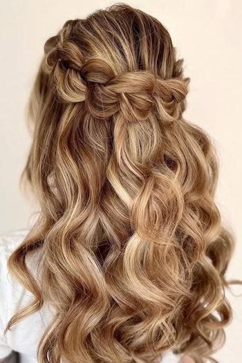 Half-Up Pancake Crown Braid Hairstyle