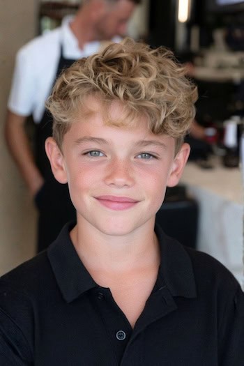 Low-Maintenance Curly Taper Haircut