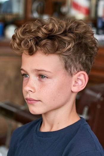 Loose Curls with High Fade Haircut