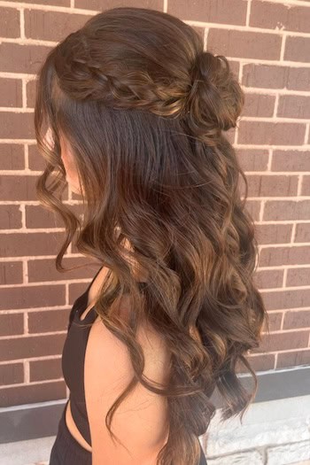 Half-Up Braided Bun Hairstyle