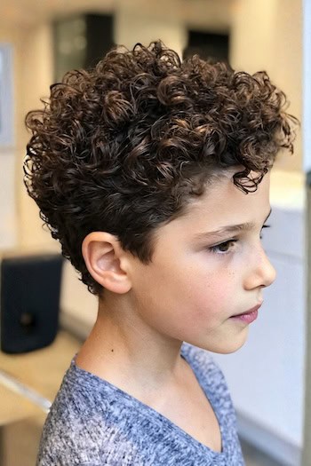 Dense Curls with Tapered Sides Haircut
