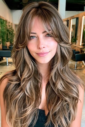 Layered Curtain Bangs Hairstyle