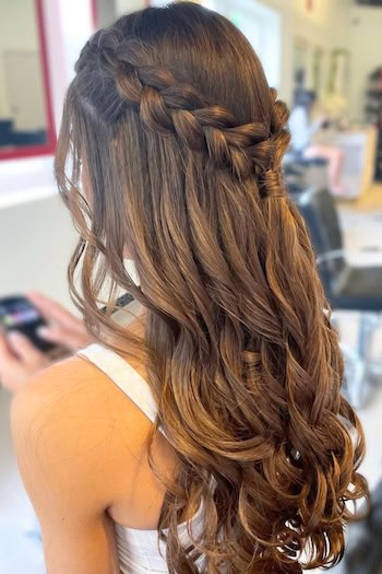 Half-Up Diagonal Braids Hairstyle