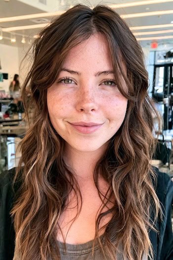 Piecey Bangs with Waves Hairstyle