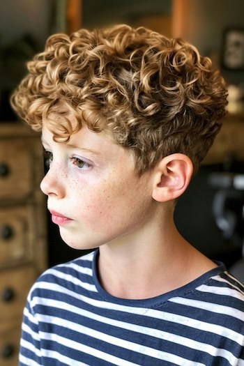 Full Curly Taper Crop Haircut