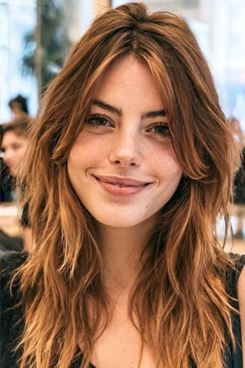 Choppy Layers with Long Bangs Hairstyle