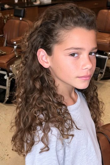 Long Curly Haircut for Boys