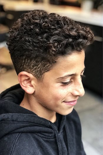 Tight Curls with Fade Haircut