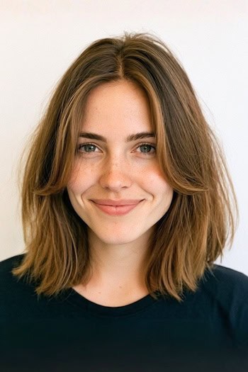 Straight Long Bob with Bangs Hairstyle