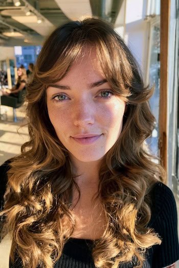 Curls with Curtain Bangs Hairstyle