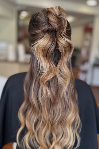 Half-Up Half-Down Bun Hairstyle
