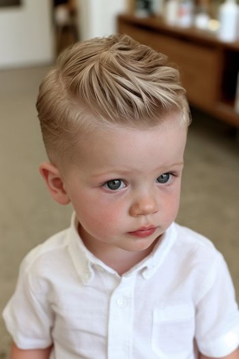 Textured Quiff with Fade Haircut