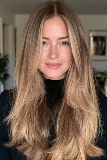 Wheat Blonde on a Golden Brown Base Hair Color